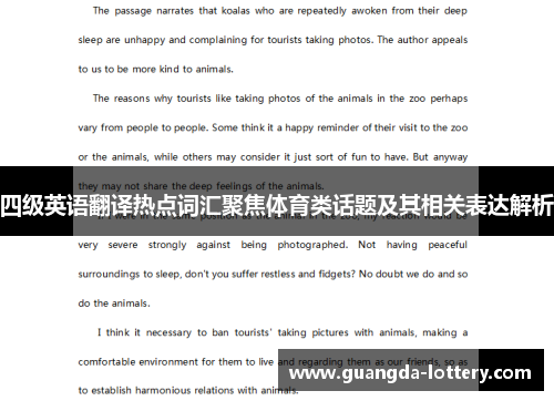 四级英语翻译热点词汇聚焦体育类话题及其相关表达解析